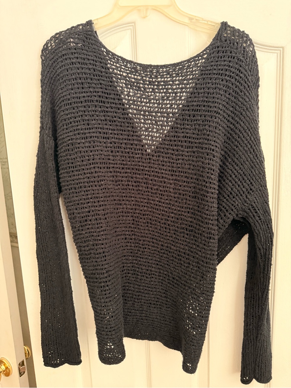 Billabong Black Open-Knit V-Neck Sweater